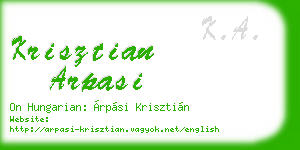 krisztian arpasi business card